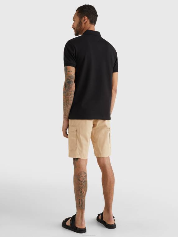 פולו כותנה אורגנית גמישה משנת 1985 NX201093 שָׁחוֹר Tommy Hilfiger