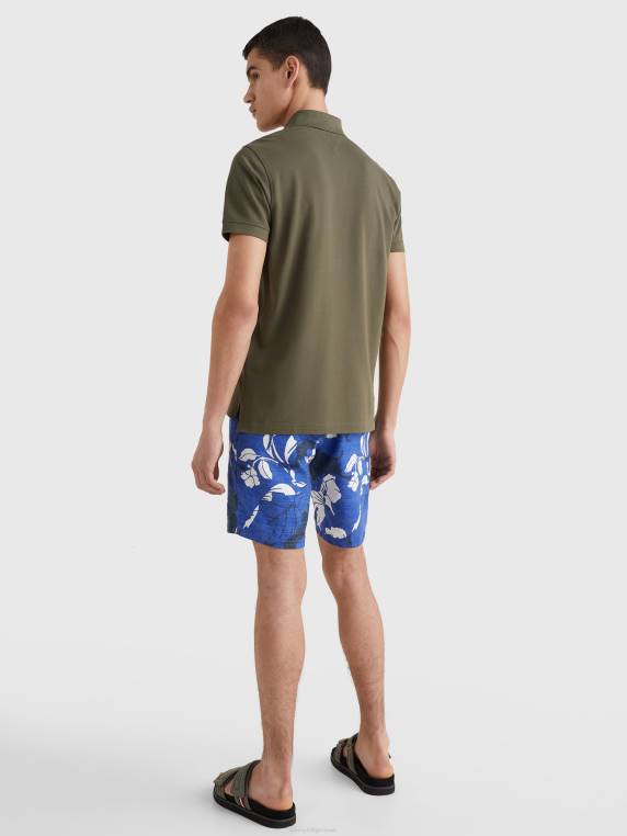 פולו כותנה אורגנית גמישה משנת 1985 NX201095 צבא ירוק Tommy Hilfiger