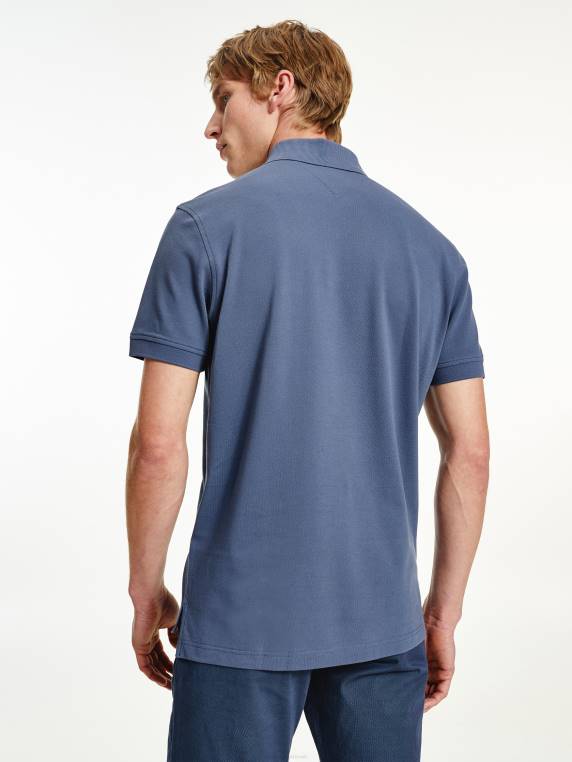 פולו כותנה אורגנית גמישה משנת 1985 NX201096 אינדיגו דהוי Tommy Hilfiger