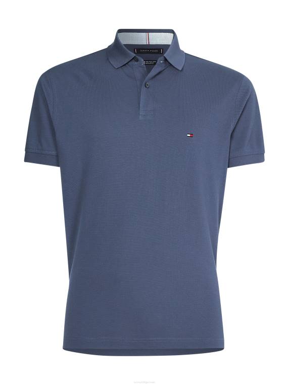 פולו כותנה אורגנית גמישה משנת 1985 NX201096 אינדיגו דהוי Tommy Hilfiger