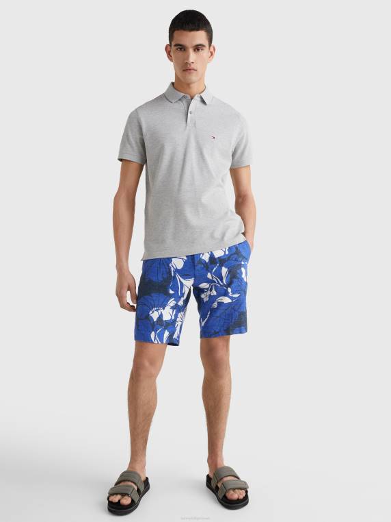 פולו כותנה אורגנית גמישה משנת 1985 NX201109 אברש אפור בהיר Tommy Hilfiger