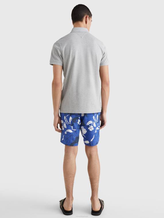 פולו כותנה אורגנית גמישה משנת 1985 NX201109 אברש אפור בהיר Tommy Hilfiger