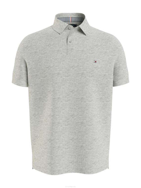 פולו כותנה אורגנית גמישה משנת 1985 NX201109 אברש אפור בהיר Tommy Hilfiger