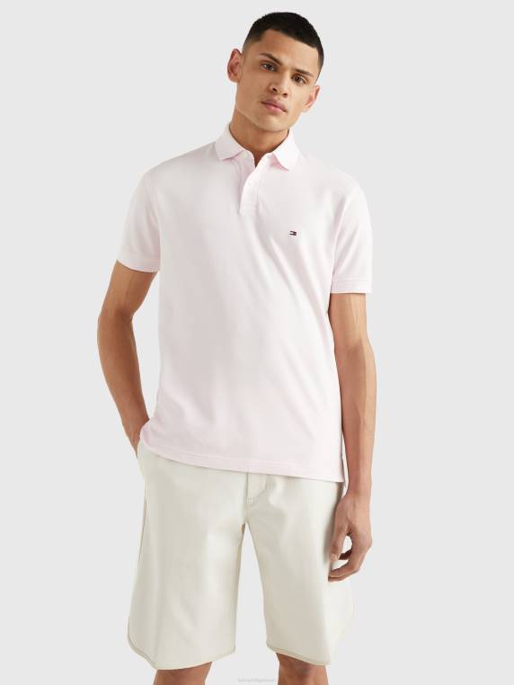 פולו כותנה אורגנית גמישה משנת 1985 NX201130 ורוד בהיר Tommy Hilfiger