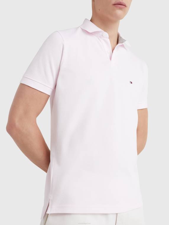 פולו כותנה אורגנית גמישה משנת 1985 NX201130 ורוד בהיר Tommy Hilfiger
