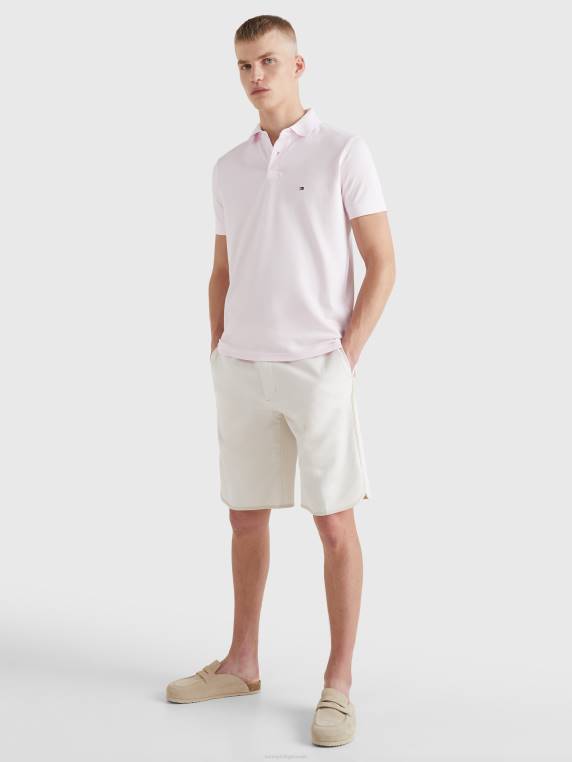 פולו כותנה אורגנית גמישה משנת 1985 NX201130 ורוד בהיר Tommy Hilfiger