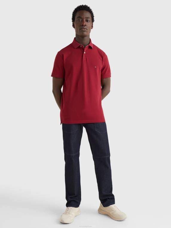 פולו כותנה אורגנית גמישה משנת 1985 NX201151 סוֹמֶק Tommy Hilfiger