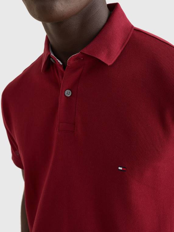 פולו כותנה אורגנית גמישה משנת 1985 NX201151 סוֹמֶק Tommy Hilfiger