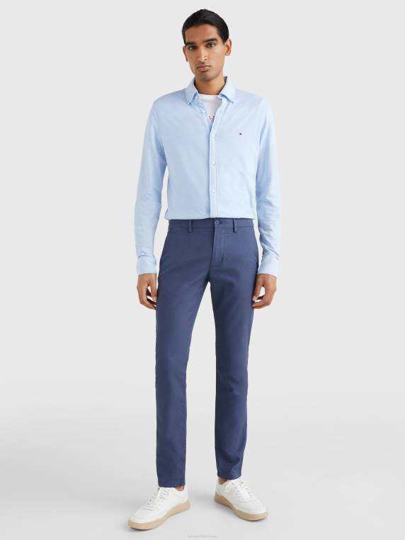 חולצה סרוגה חיונית משנת 1985 NX201197 תכלת/לבן Tommy Hilfiger