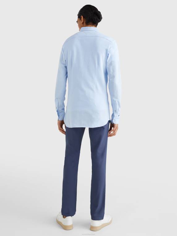 חולצה סרוגה חיונית משנת 1985 NX201197 תכלת/לבן Tommy Hilfiger