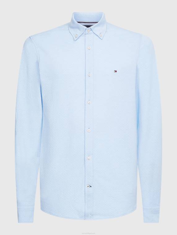 חולצה סרוגה חיונית משנת 1985 NX201197 תכלת/לבן Tommy Hilfiger