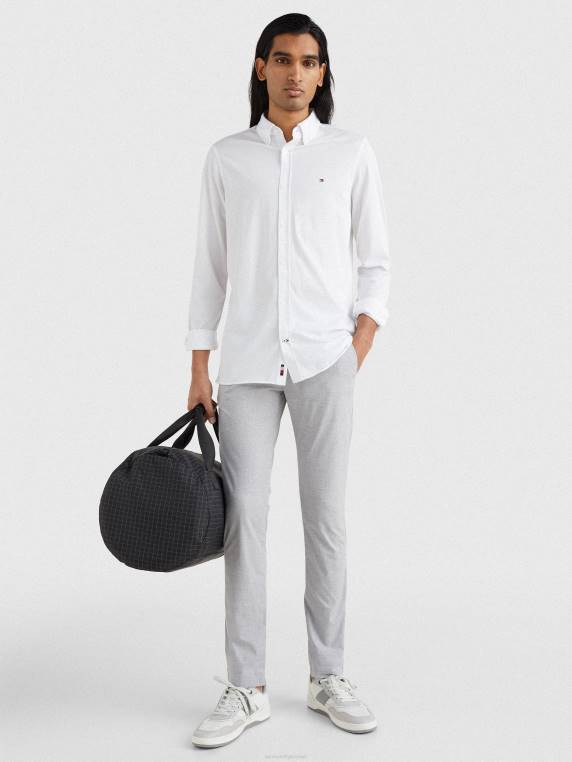 חולצה 1985 בגזרת ג'קארד ארוגה NX201202 לבן Tommy Hilfiger