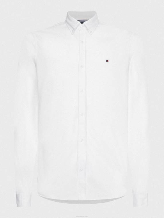 חולצה 1985 בגזרת ג'קארד ארוגה NX201202 לבן Tommy Hilfiger