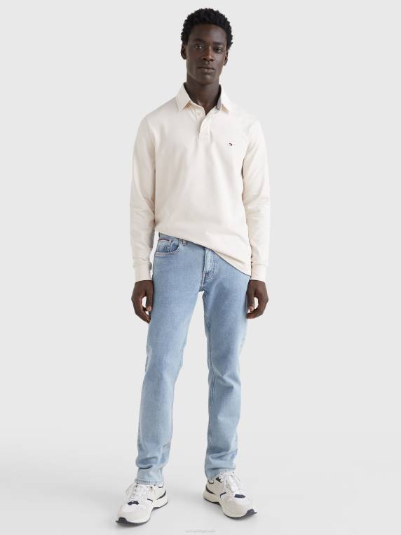 חולצת רוגבי חיונית משנת 1985 NX201438 נוצה לבן Tommy Hilfiger