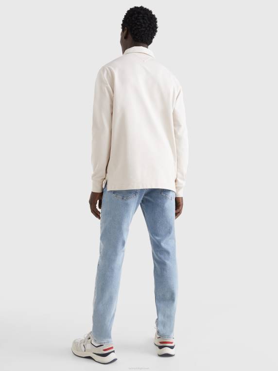 חולצת רוגבי חיונית משנת 1985 NX201438 נוצה לבן Tommy Hilfiger