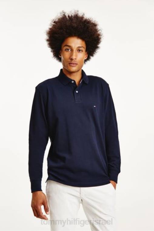 חולצת פולו עם שרוולים ארוכים משנת 1985 NX203255 כְּחוֹל Tommy Hilfiger
