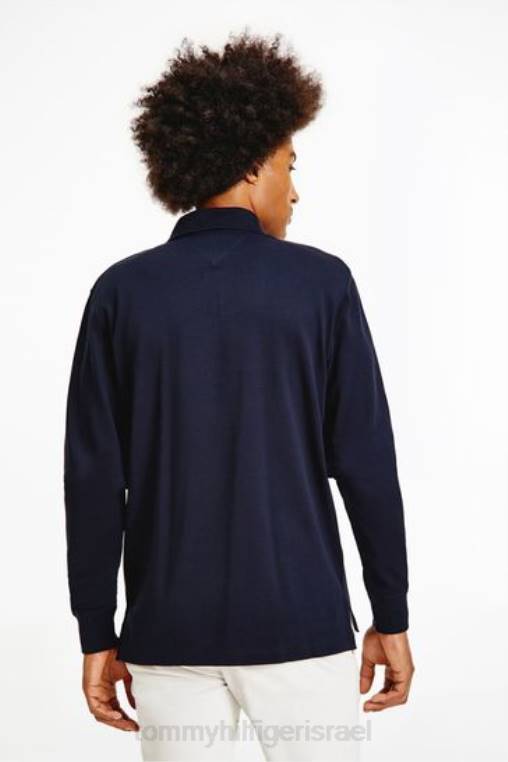 חולצת פולו עם שרוולים ארוכים משנת 1985 NX203255 כְּחוֹל Tommy Hilfiger