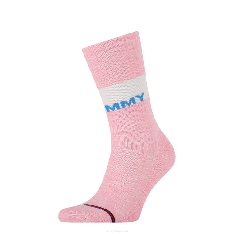 1 חבילה uni tj גרביים משבשים NX20569 כחול/ורוד Tommy Hilfiger