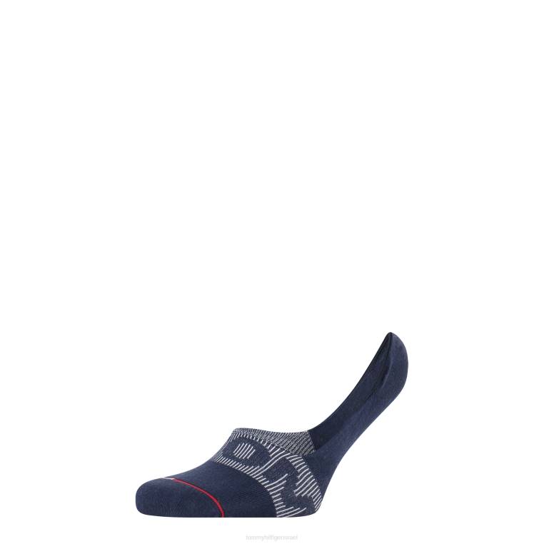 1 חבילה uni tj no show גרבי צלעות לוגו בגזרה בינונית NX20568 חיל הים Tommy Hilfiger