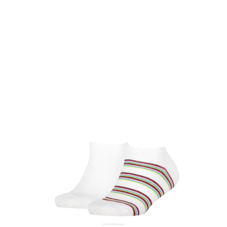 2 חבילות נעלי ספורט לילדים פס צבעוני NX20177 לבן Tommy Hilfiger