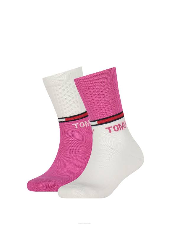 2 חבילות גרבי ספורט לילדים NX20179 וָרוֹד Tommy Hilfiger