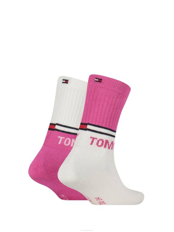 2 חבילות גרבי ספורט לילדים NX20179 וָרוֹד Tommy Hilfiger