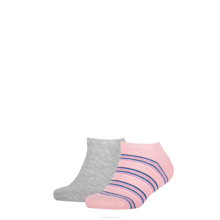 2 חבילות נעלי ספורט לילדים פס צבעוני NX20189 מלנג' אפור בהיר/עמ' Tommy Hilfiger