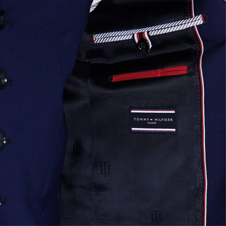 ז'קט רגיל עם חזה חד חזה 2 כפתורים טומי NX2020862 כחול 420 Tommy Hilfiger