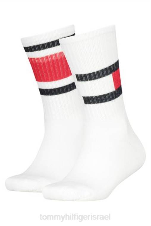 גרבי דגל לילדים מארז 2 NX203393 לבן Tommy Hilfiger