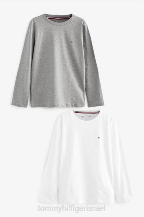חולצות כותנה עם שרוול ארוך 2 חבילות NX203435 לבן Tommy Hilfiger