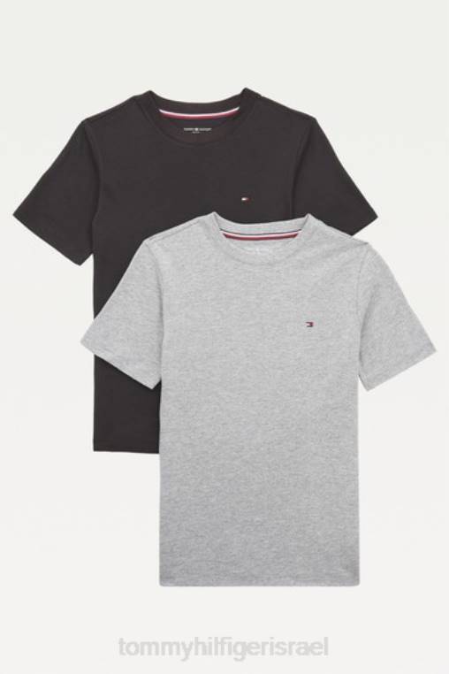 חולצת טי מקורית מכותנה 2 מארז NX203620 חום+אפור Tommy Hilfiger
