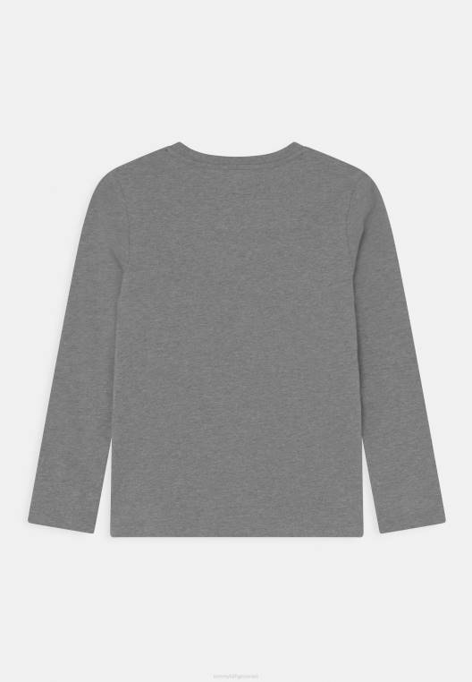 טי 2 חבילות עליונית עם שרוולים ארוכים NX205069 אפור בינוני/שחור Tommy Hilfiger