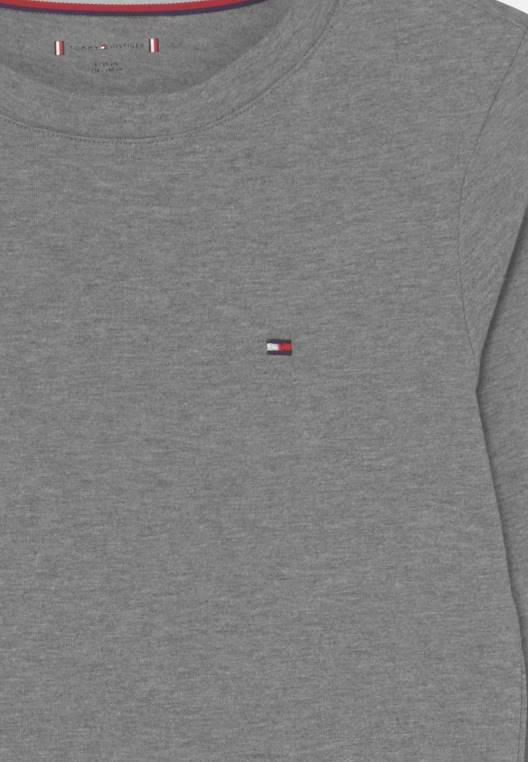 טי 2 חבילות עליונית עם שרוולים ארוכים NX205069 אפור בינוני/שחור Tommy Hilfiger