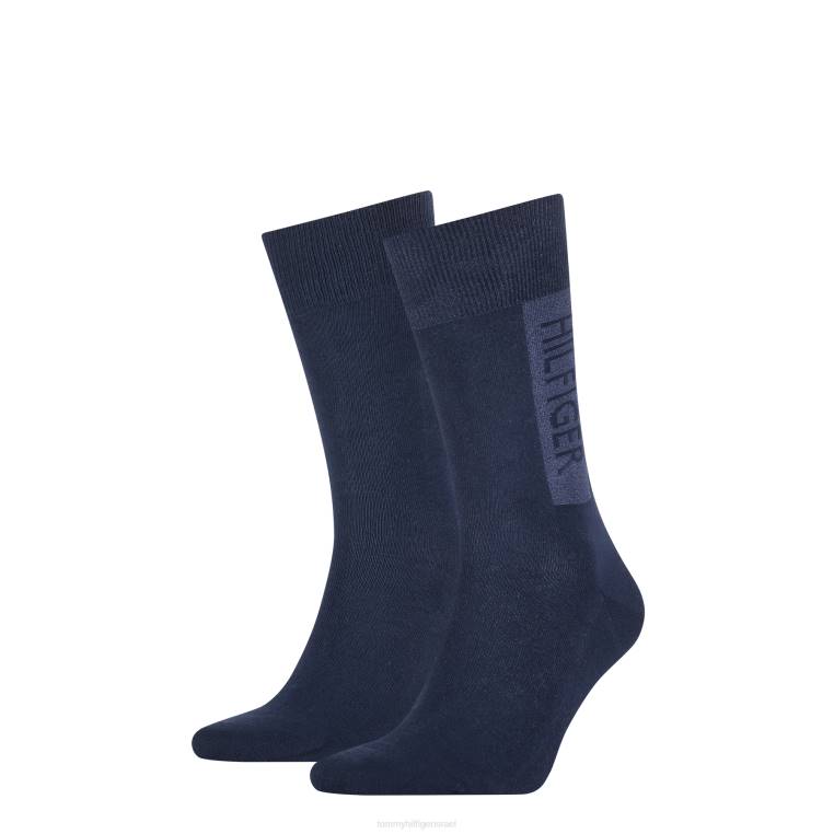 2 חבילות גרבי בלוק לוגו NX20565 חיל הים Tommy Hilfiger