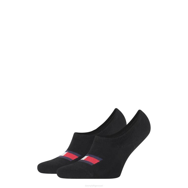2 חבילות גרבי דגל בגזרה גבוהה NX20583 שָׁחוֹר Tommy Hilfiger