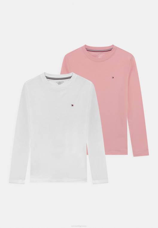 2 חבילות חולצת פיג'מה NX206846 ורד חום/לבן Tommy Hilfiger