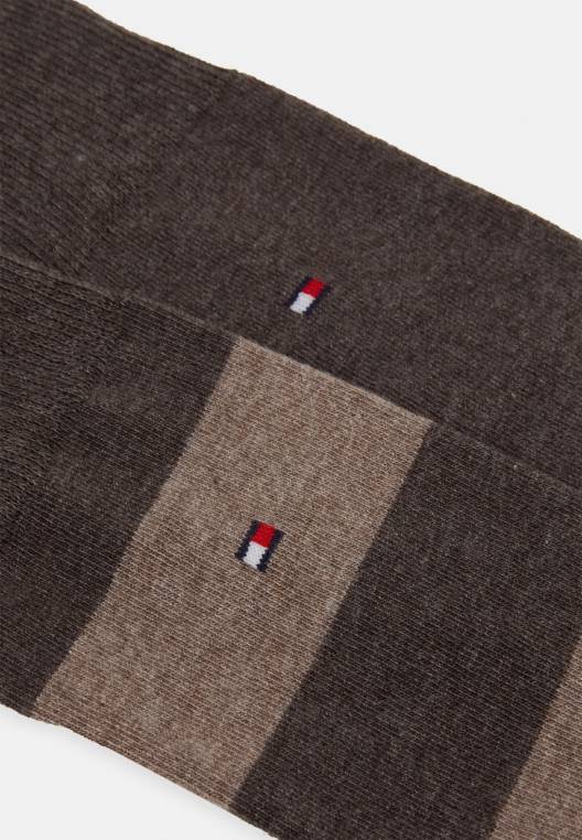 גרב רוגבי לגברים 2 חבילות גרביים NX207005 חום Tommy Hilfiger