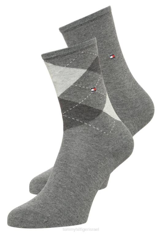 2 זוגות גרביים NX207013 אפור בינוני Tommy Hilfiger
