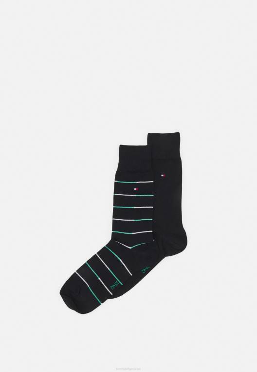 גרבי פס לגברים 2 חבילות גרביים NX207049 שָׁחוֹר Tommy Hilfiger