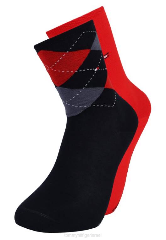 2 זוגות גרביים NX207080 כחול חצות Tommy Hilfiger
