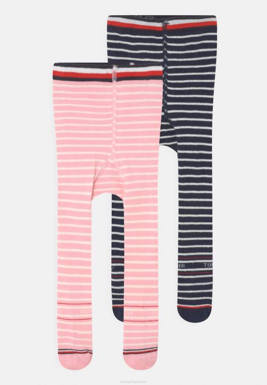 טייץ ברטון סטריפ צמוד לתינוק 2 חבילות NX207170 וָרוֹד Tommy Hilfiger