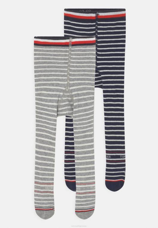 טייץ ברטון סטריפ צמוד לתינוק 2 חבילות NX207178 אפור Tommy Hilfiger