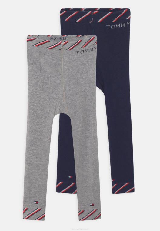 בייבי גלובל סטרייפ יוניסקס גרבי חותלות 2 מארז NX207179 מלנג' אפור Tommy Hilfiger