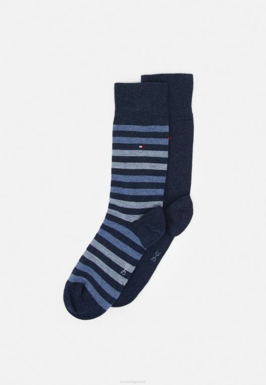 גרב פס דואו 2 גרביים NX207190 ג'ינס כחול Tommy Hilfiger