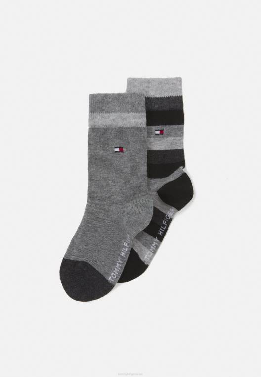 גרב פסים בייסיק לילדים 2 חבילות גרביים לשני המינים NX207768 שָׁחוֹר Tommy Hilfiger