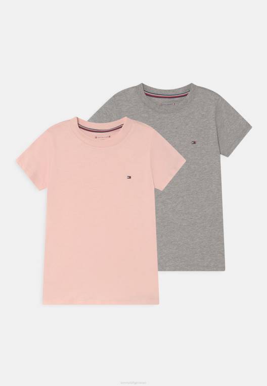 חולצת טריקו בסיסית 2 חבילות NX207876 ורוד חיוור/אפור בהיר Tommy Hilfiger