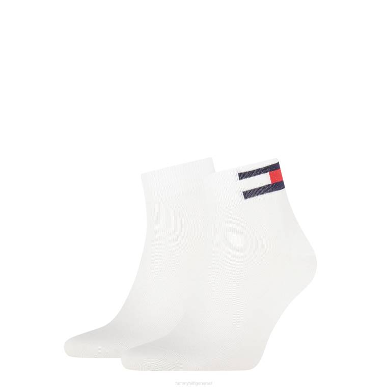 2 חבילות גרבי רבע דגל NX20936 לבן Tommy Hilfiger