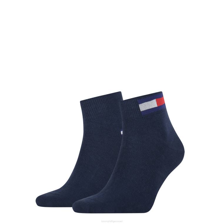 2 חבילות גרבי רבע דגל NX20937 חיל הים Tommy Hilfiger