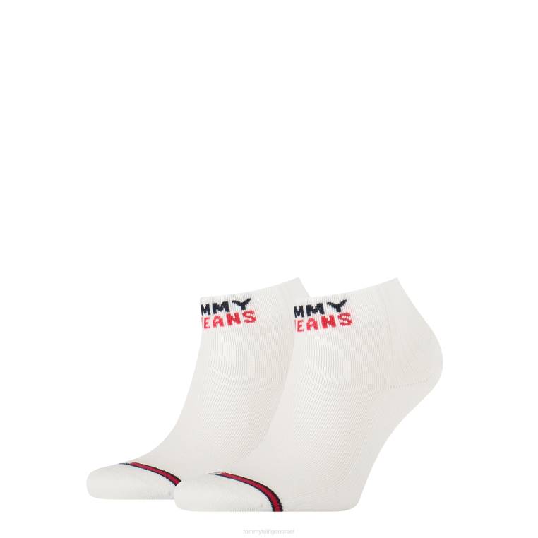 2 חבילות uni tj רבע גרביים NX20553 לבן Tommy Hilfiger