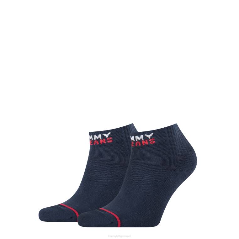 2 חבילות uni tj רבע גרביים NX20581 חיל הים Tommy Hilfiger